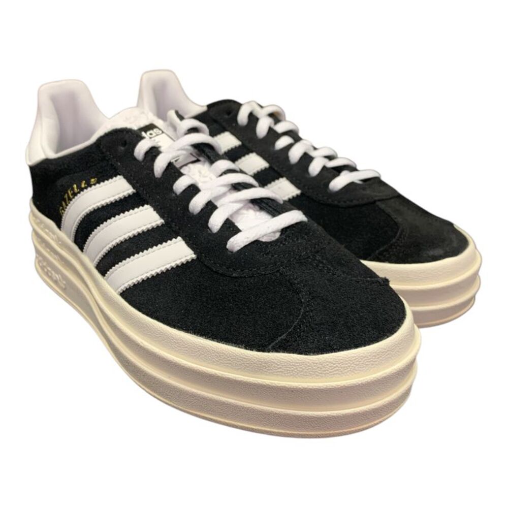 Core Black/Cloud White/Core White - Adidas Women's "Gazelle Bold" Triple-Stack O